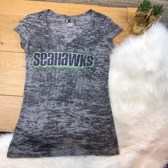 Seahawks Gray Burnout T Shirt #40